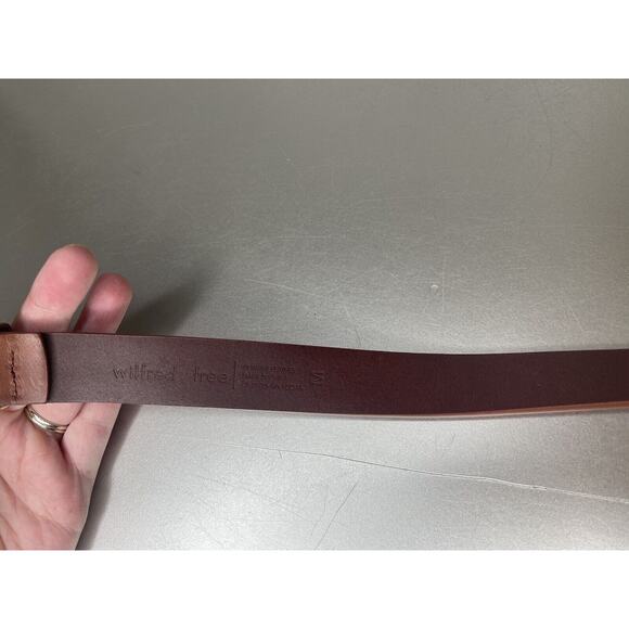 Aritzia Wilfred Free Western Belt Leather Belt Brown Silver Hardware Medium - Picture 4 of 6